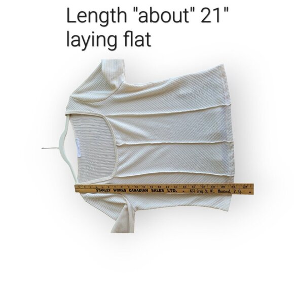 All In Favor Cream Ribbed Square Neck Corset Top Size L - Picture 6 of 8